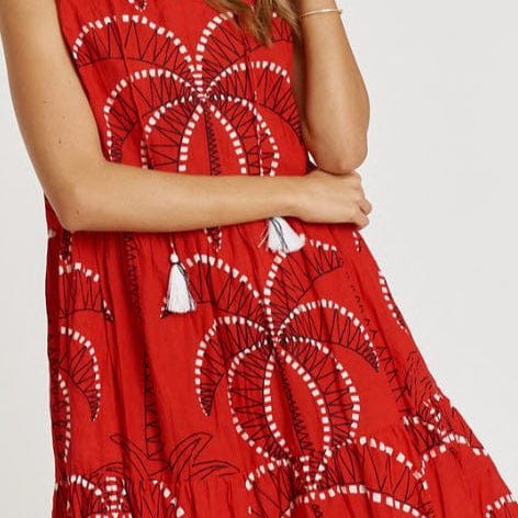 Lulalife Lulalife Idalia Sleeveless Dress Lulalife Idalia Sleeveless Dress Splash Swimwear Clothing Red / XS F5IDASLVREDXL