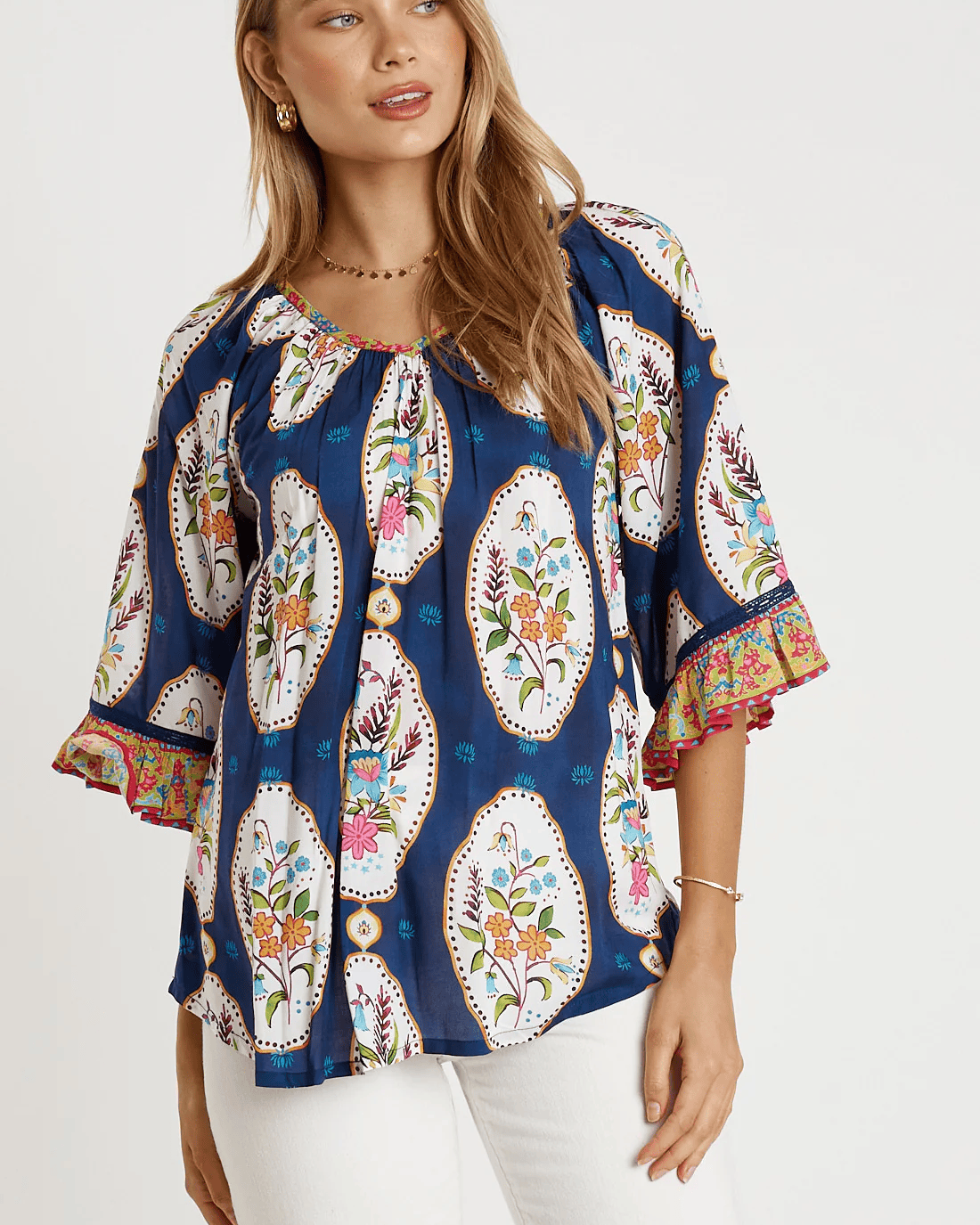 Lulalife Lulalife Imogen Top- Navy Lulalife Imogen Top- Navy Splash Swimwear Clothing