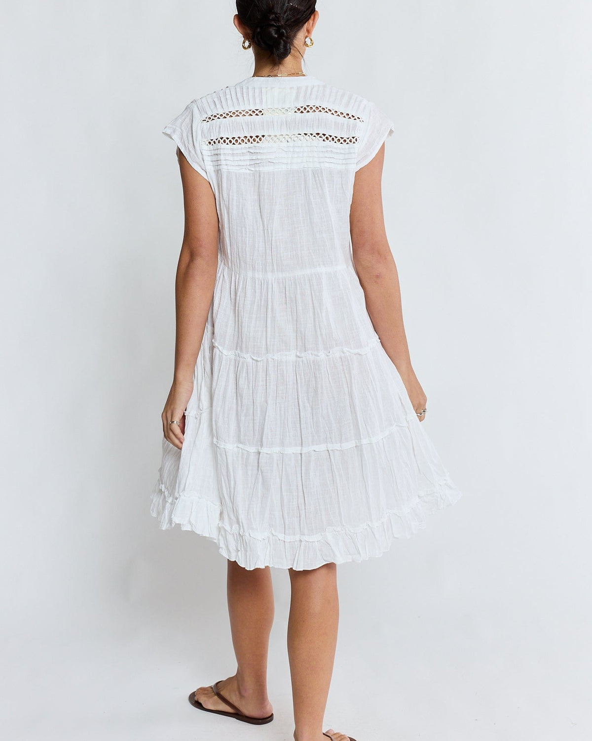 Lulalife Lulalife Laverne Tier Dress - White Lulalife Laverne Tier Dress - White Splash Swimwear Dresses