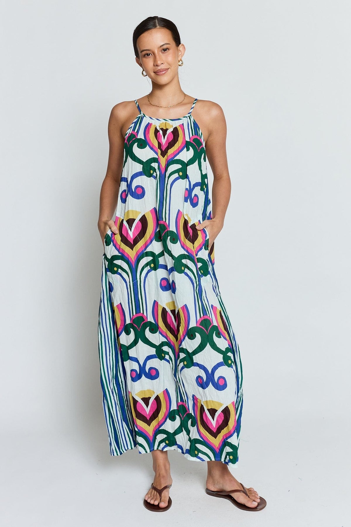 Lulalife Lulalife Sadie Maxi - Ocean Lulalife Sadie Maxi - Ocean Splash Swimwear Dresses