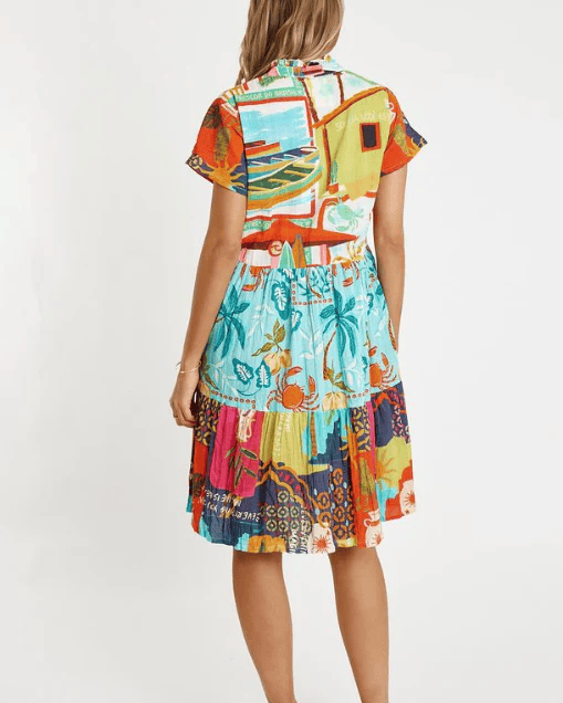 Lulalife Lulalife Talullah Dress - Multi Lulalife Talullah Dress - Multi Splash Swimwear Clothing