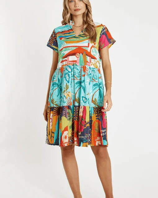 Lulalife Lulalife Talullah Dress - Multi Lulalife Talullah Dress - Multi Splash Swimwear Clothing