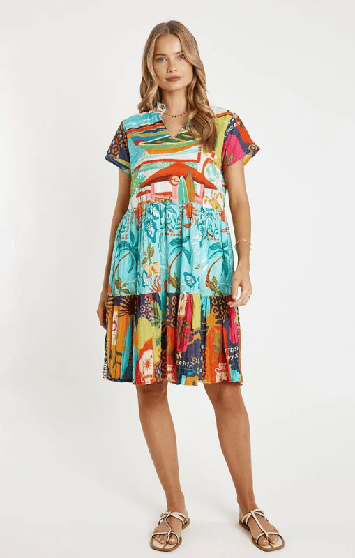 Lulalife Lulalife Talullah Dress - Multi Lulalife Talullah Dress - Multi Splash Swimwear Clothing