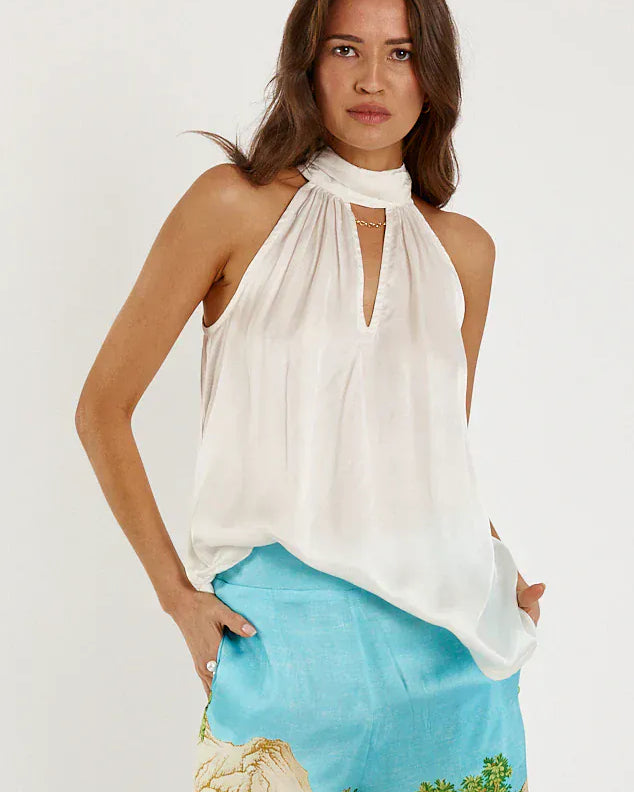 Lulalife Rubyyaya Bienvenue Halter Top - Cream Rubyyaya Bienvenue Halter Top - Cream Splash Swimwear Clothing