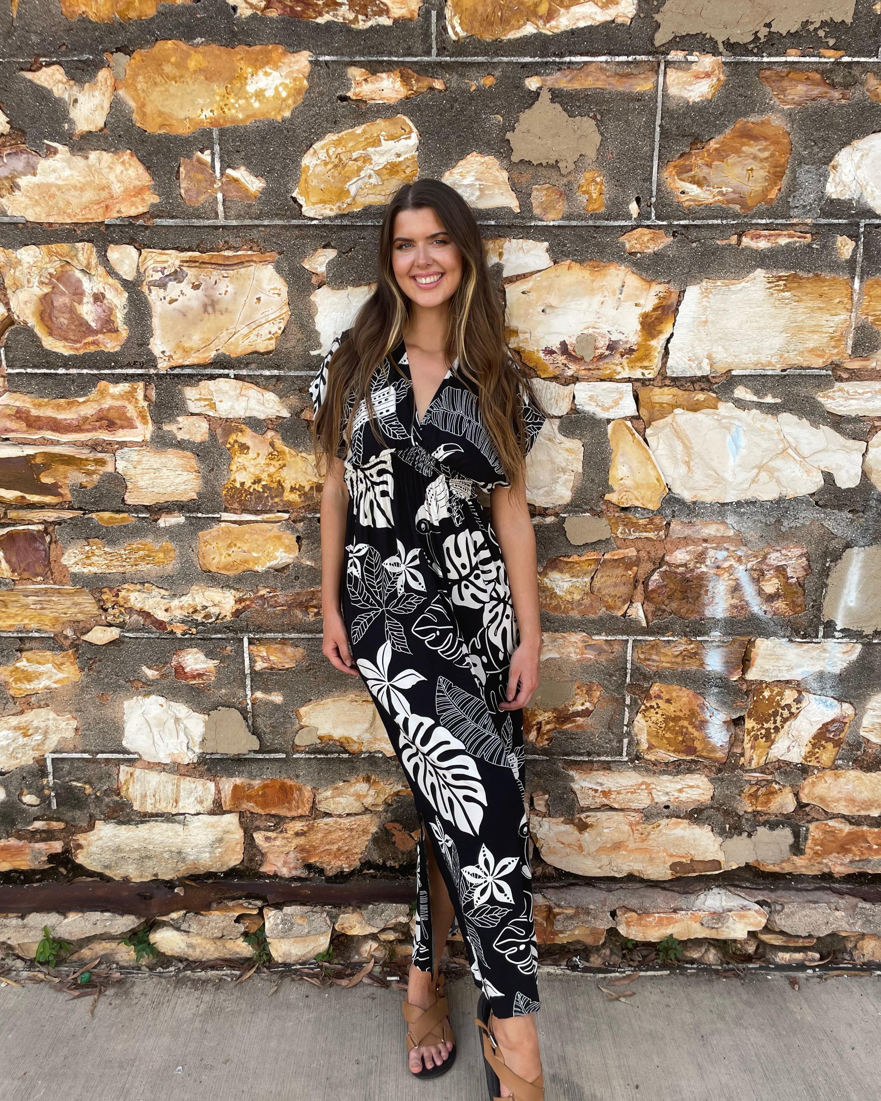 Lulu & Bird Bahama Beach Dress - Tropical Black Splash Swimwear Dresses O/S 1000019426