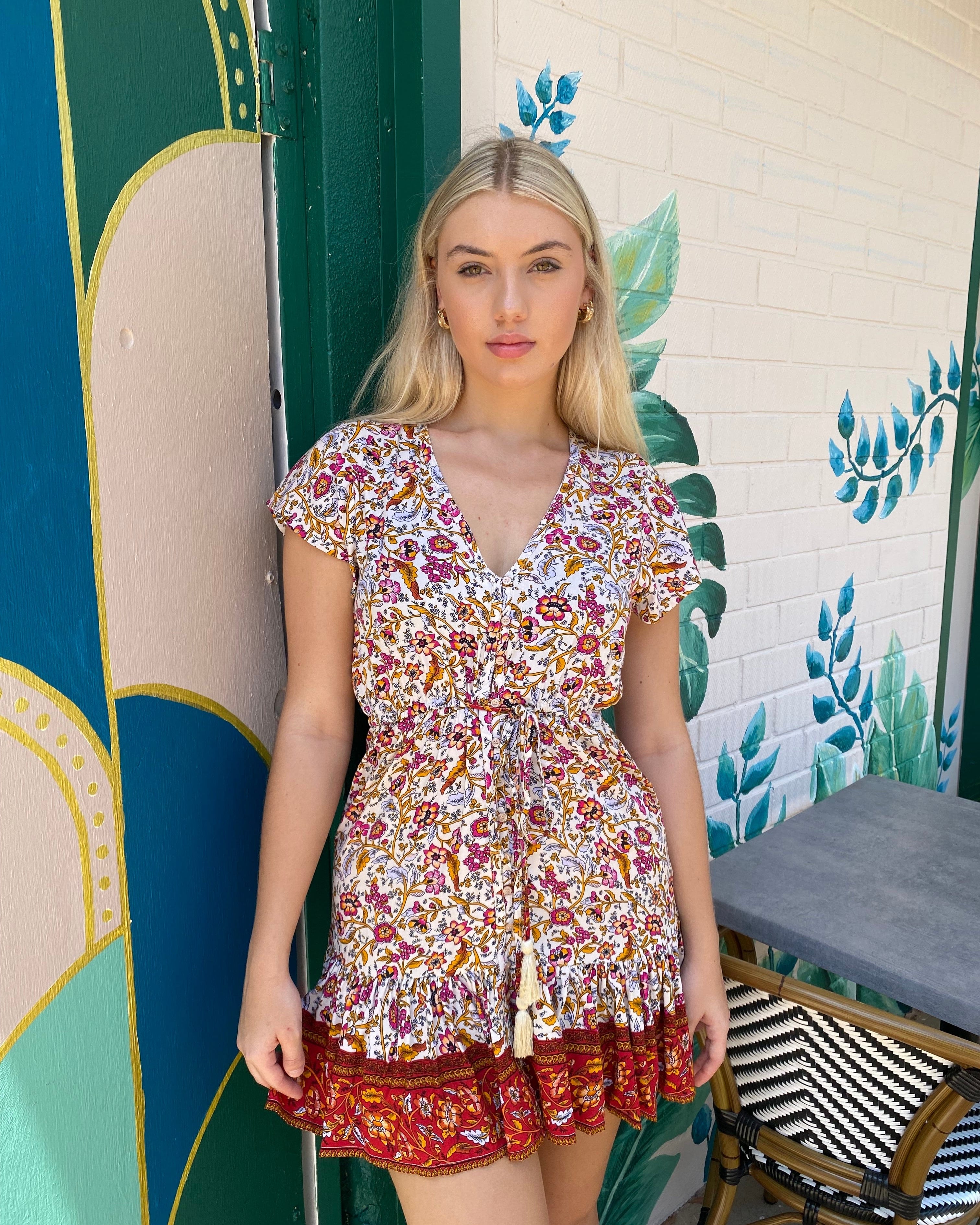 Lulu & Bird Songbird Gypset Dress - Cream Lulu & Bird Songbird Gypset Dress - Cream Splash Swimwear Dresses