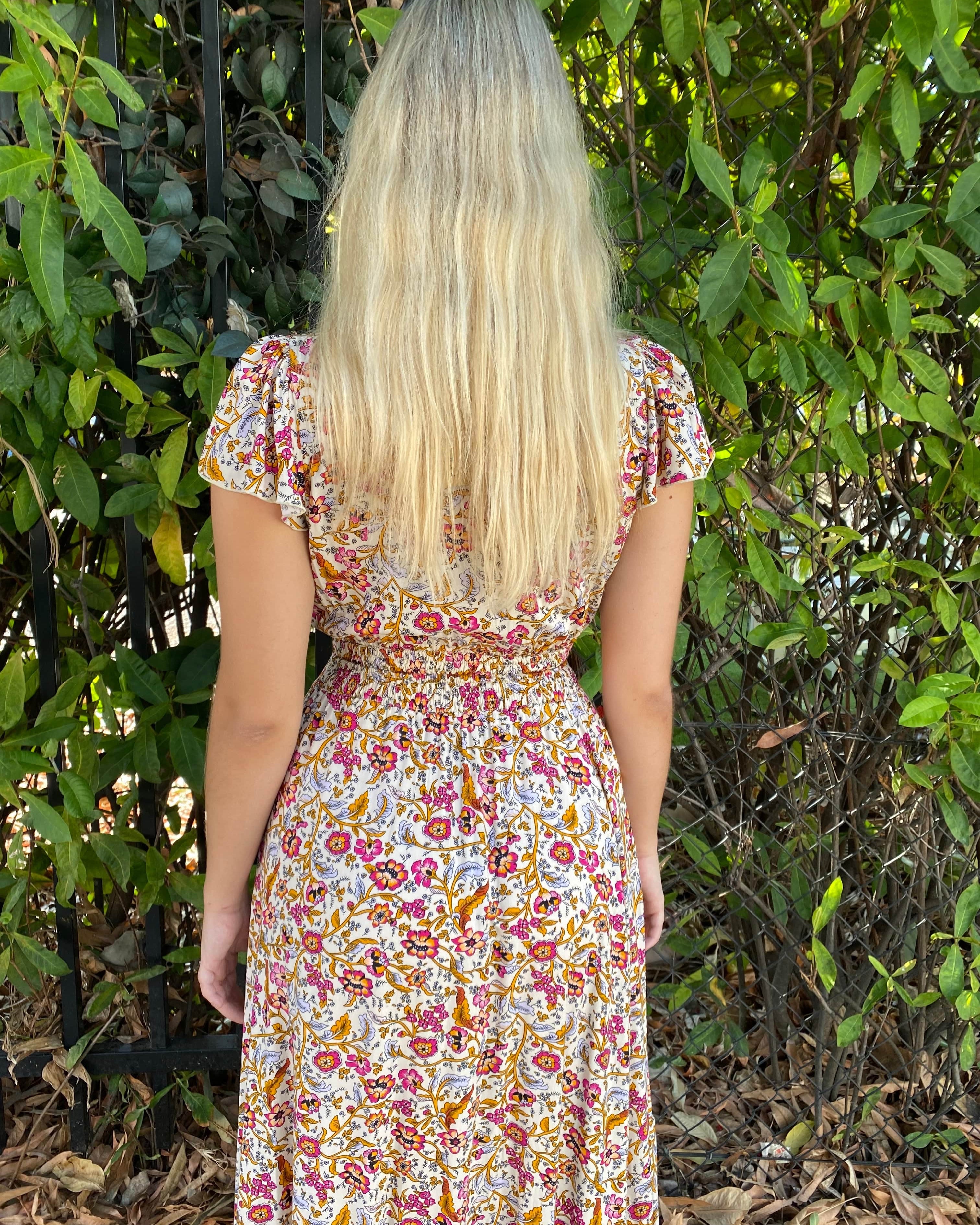 Lulu & Bird Songbird Spellbound Dress - Cream Splash Swimwear Dresses