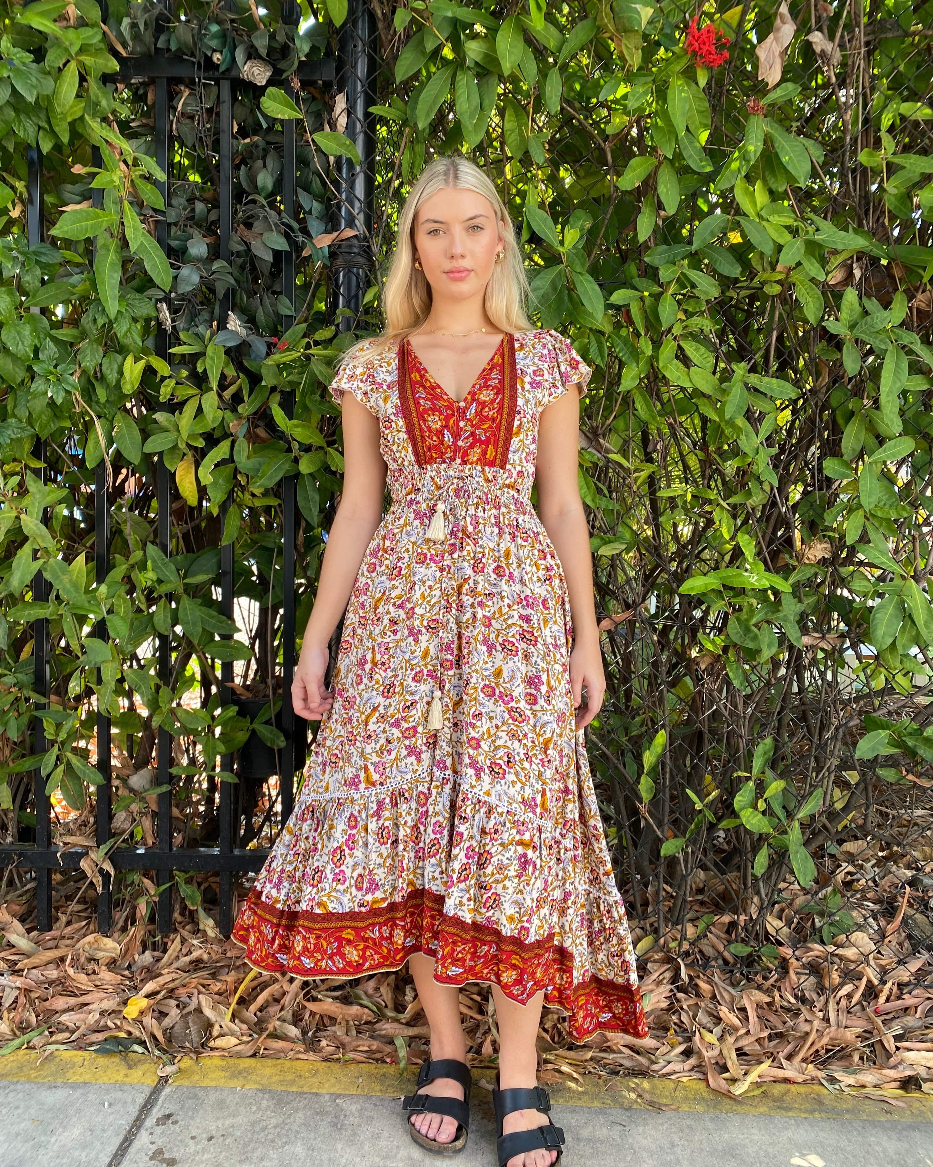 Lulu & Bird Songbird Spellbound Dress - Cream Splash Swimwear Dresses