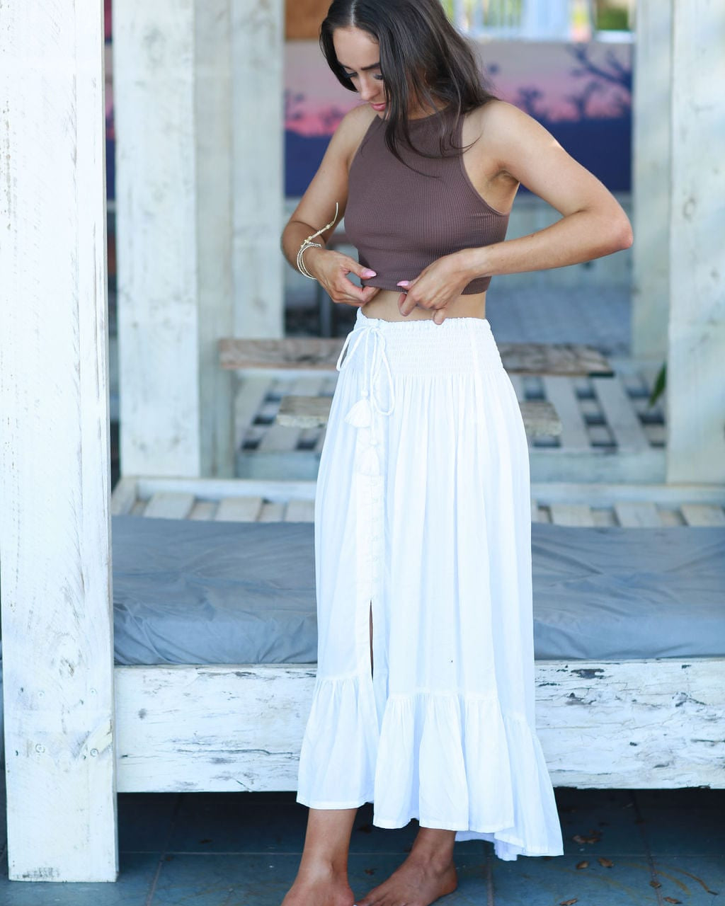 Lulu & Bird Wayfarer Skirt - White Lulu & Bird Lorena Skirt w/Tassel - Black Splash Swimwear Skirts O/S 1000012249