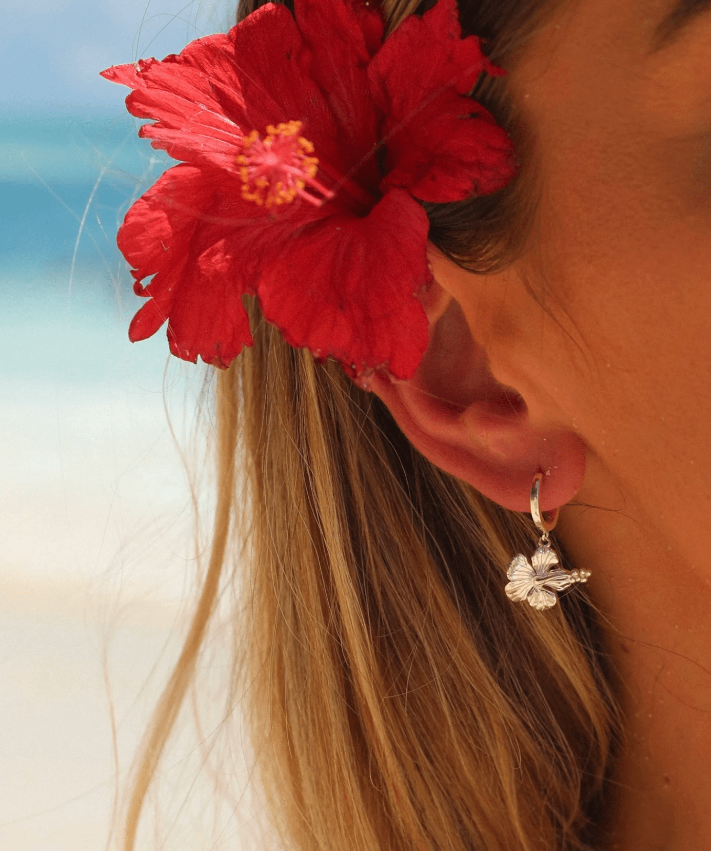 Malakai The Label Hibiscus Hoops Hibiscus Hoops Splash Swimwear Accessories