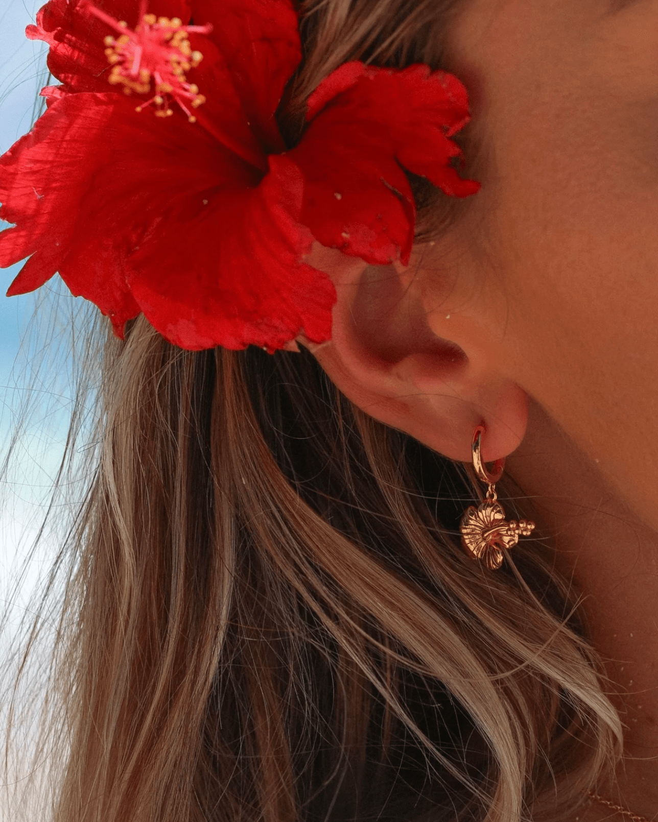 Malakai The Label Hibiscus Hoops Hibiscus Hoops Splash Swimwear Accessories