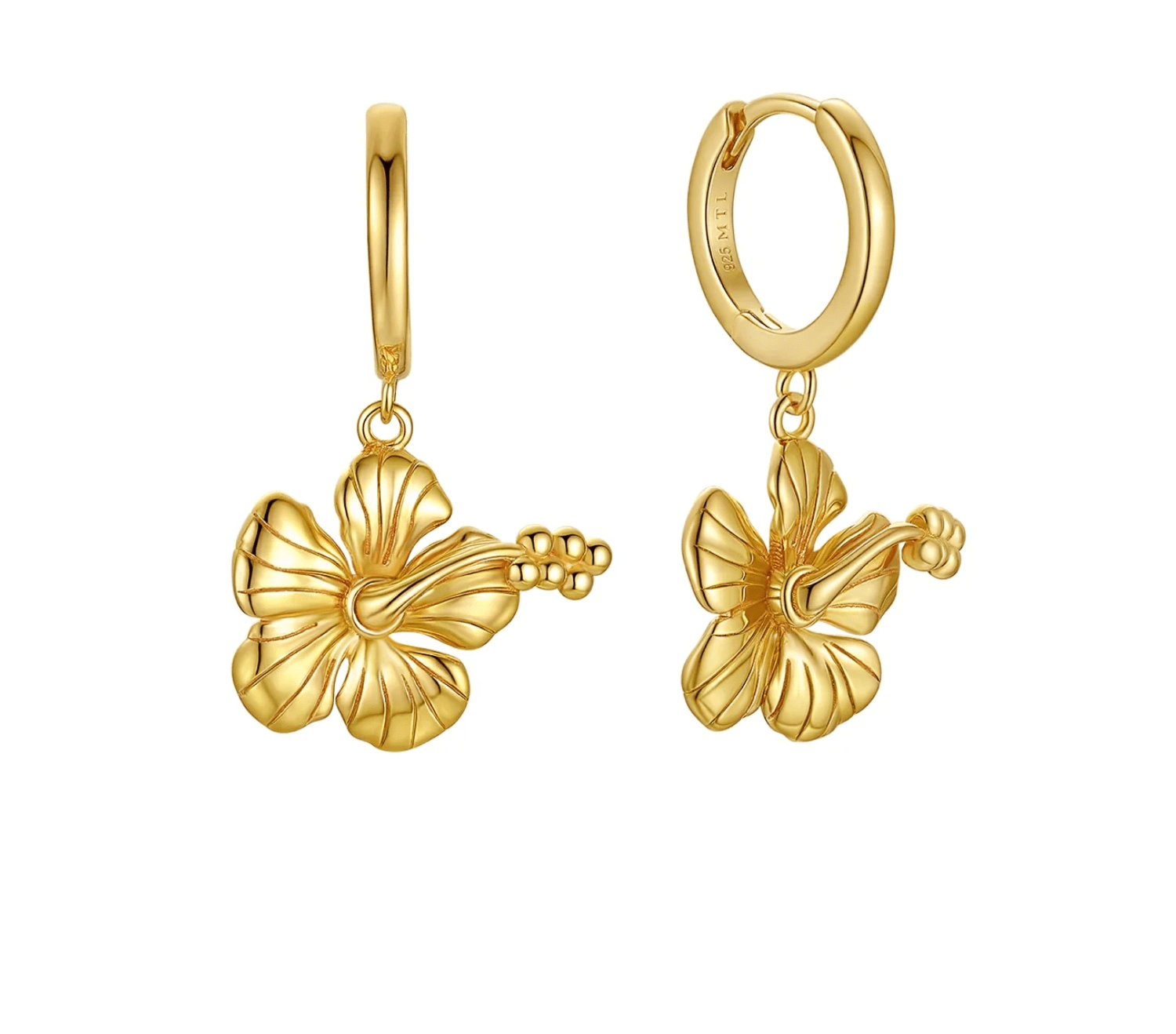 Malakai The Label Hibiscus Hoops HHE-142-GLD Hibiscus Hoops Splash Swimwear Accessories Gold 1000025123