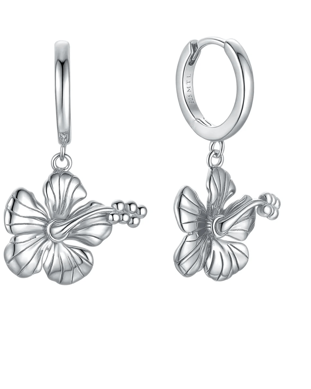 Malakai The Label Hibiscus Hoops HHE-142 Hibiscus Hoops Splash Swimwear Accessories Silver 10872227
