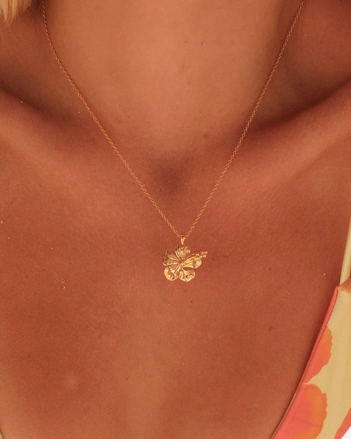Malakai The Label Hibiscus Necklace - Gold HHN-144-GLD Malakai The Label Hibiscus Necklace - Silver Splash Swimwear Accessories 14894755