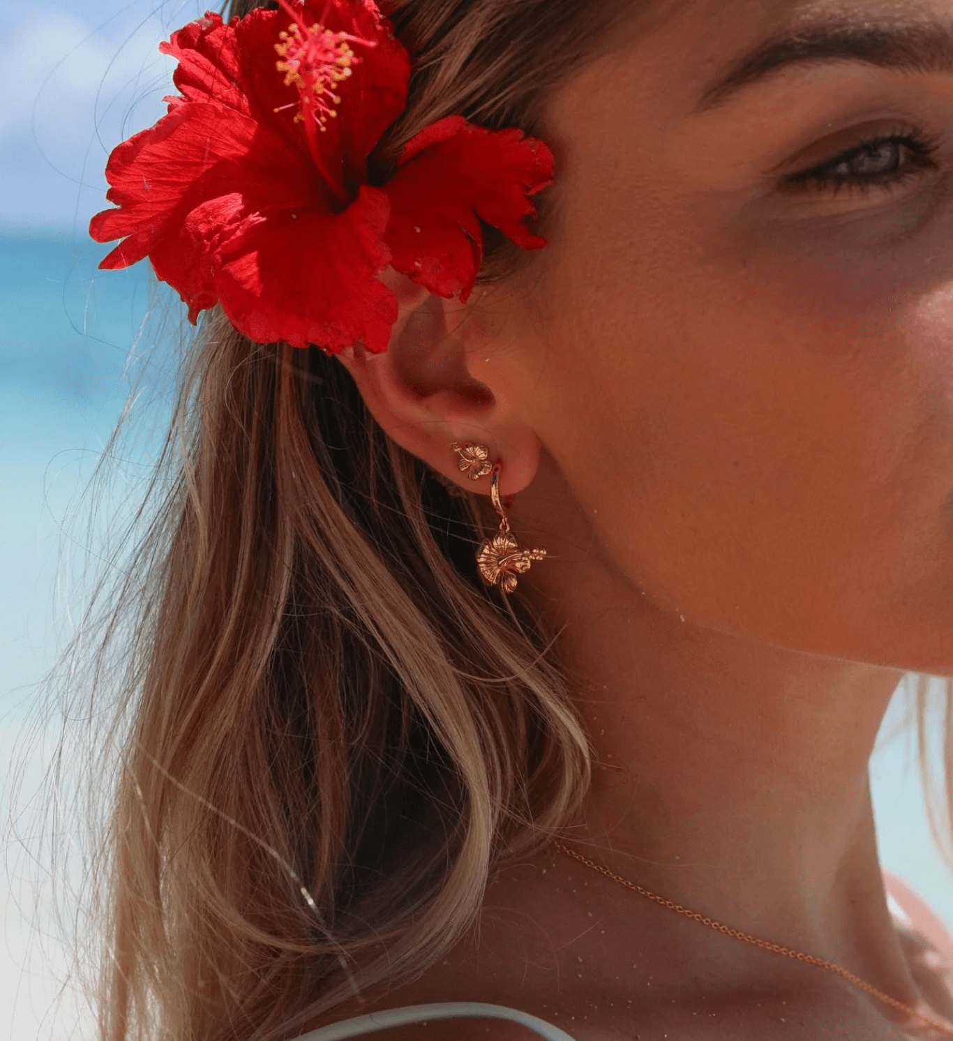 Malakai The Label Hibiscus Studs Hibiscus Studs Splash Swimwear Accessories
