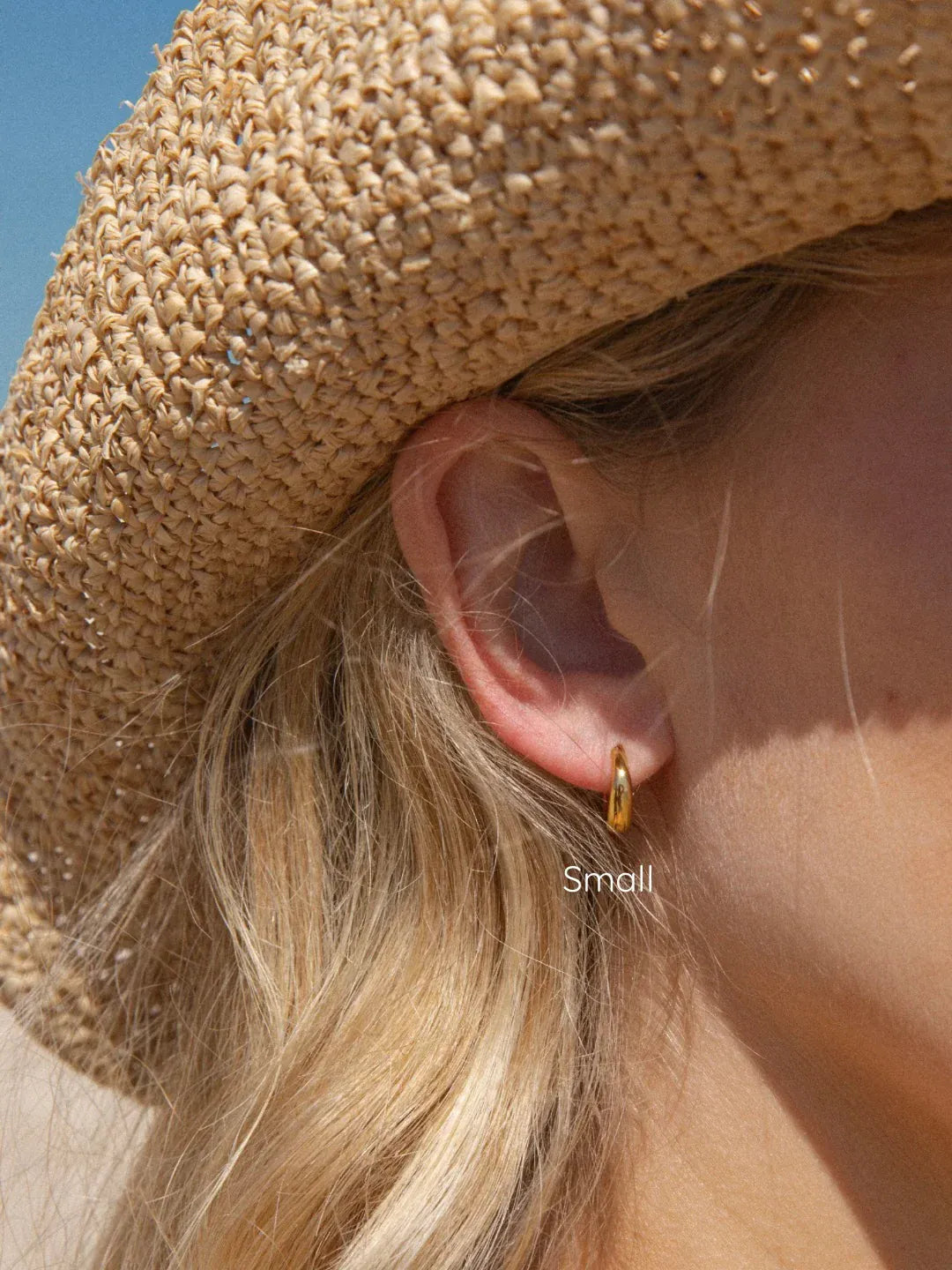 Malakai The Label Malakai Island Glow Small Hoops - 18K Gold IAE-603-GLD Malakai Island Glow Small Hoops - 18K Gold Splash Swimwear Accessories 93673891