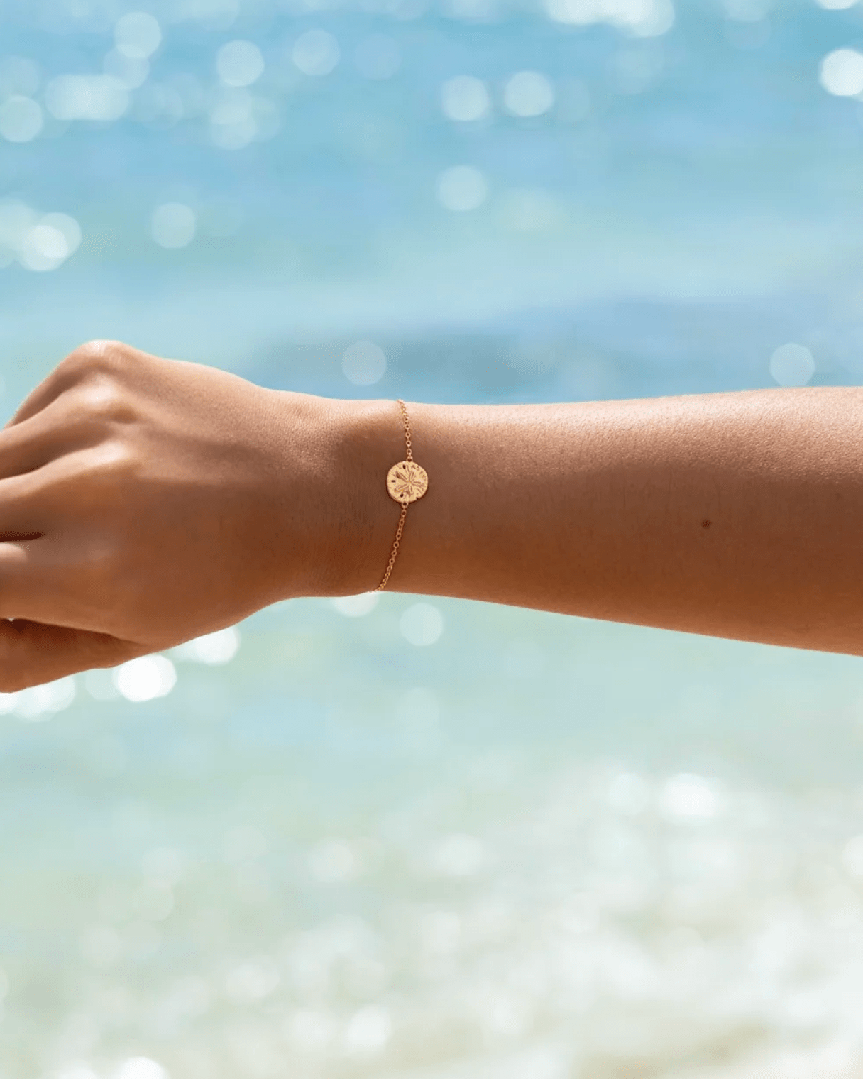 Malakai The Label Sand Dollar Bracelet - Gold CCB-901-GLD Sand Dollar Bracelet - Gold Splash Swimwear Accessories 47831971