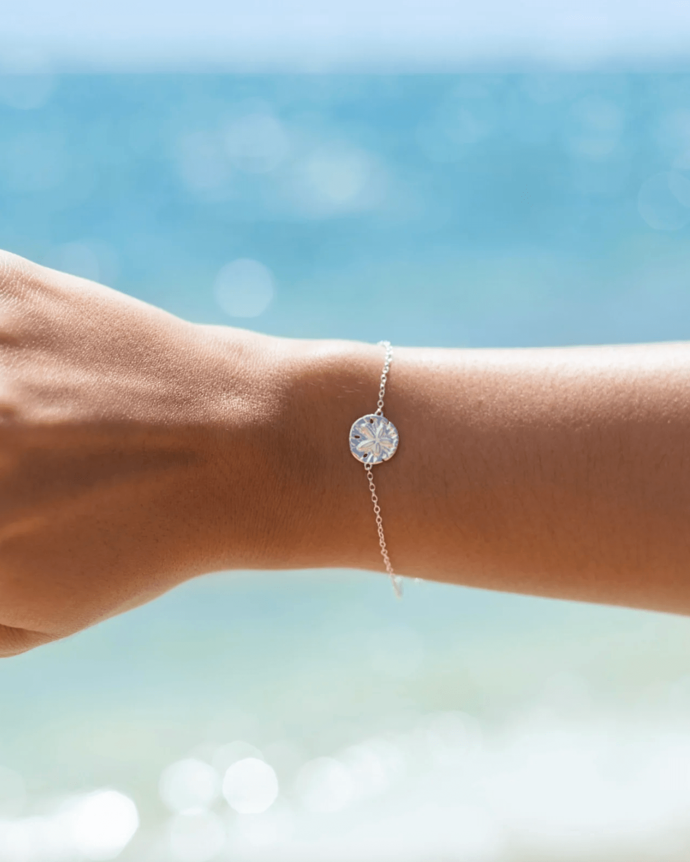 Malakai The Label Sand Dollar Bracelet - Silver CCB-901-SLV Sand Dollar Bracelet - Silver Splash Swimwear Accessories 47864739