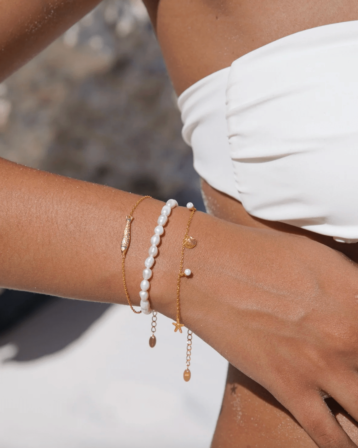 Malakai The Label Sardine Bracelet - 18k Gold SCB-113-GLD Sardine Bracelet - 18k Gold Splash Swimwear Accessories Gold 78623651