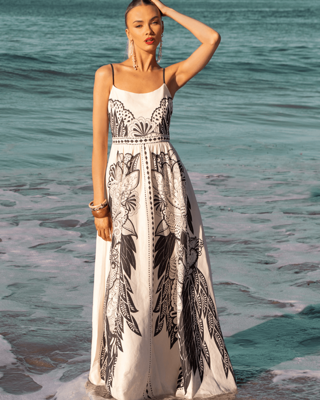 Mia Milani Mia Milani El Tropic Thin Strap Maxi Dress Mia Milani El Tropic Thin Strap Maxi Dress Splash Swimwear Dresses