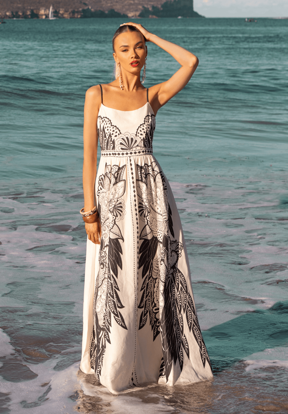 Mia Milani Mia Milani El Tropic Thin Strap Maxi Dress Mia Milani El Tropic Thin Strap Maxi Dress Splash Swimwear Dresses