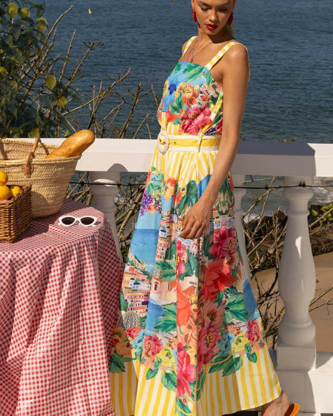 Mia Milani Mia Milani Positano Maxi Skirt - Lemon Mia Milani Positano Maxi Skirt - Lemon Splash Swimwear