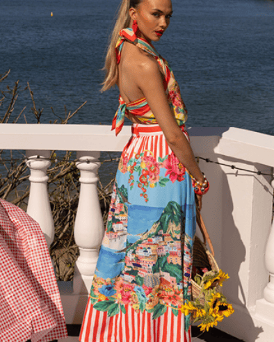 Mia Milani Mia Milani Positano Maxi Skirt - Red Mia Milani Positano Maxi Skirt - Red Splash Swimwear
