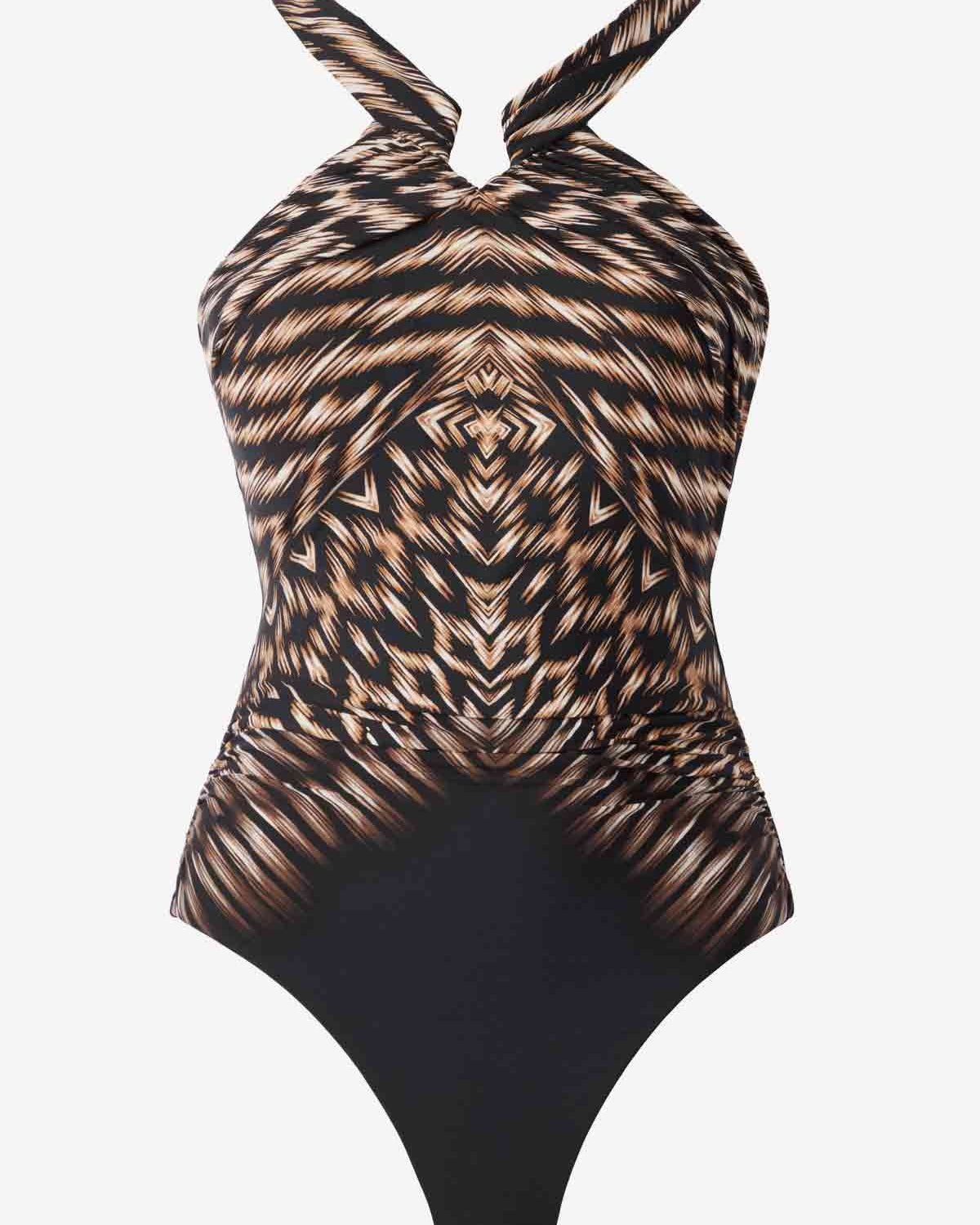 Miracle Suit Miracle Suit Aphrodite Topkapi High Neck Shaping Swimsuit - Black Multi Miracle Suit Aphrodite Topkapi High Neck Shaping Swimsuit - Black Multi Splash Swimwear One Pieces