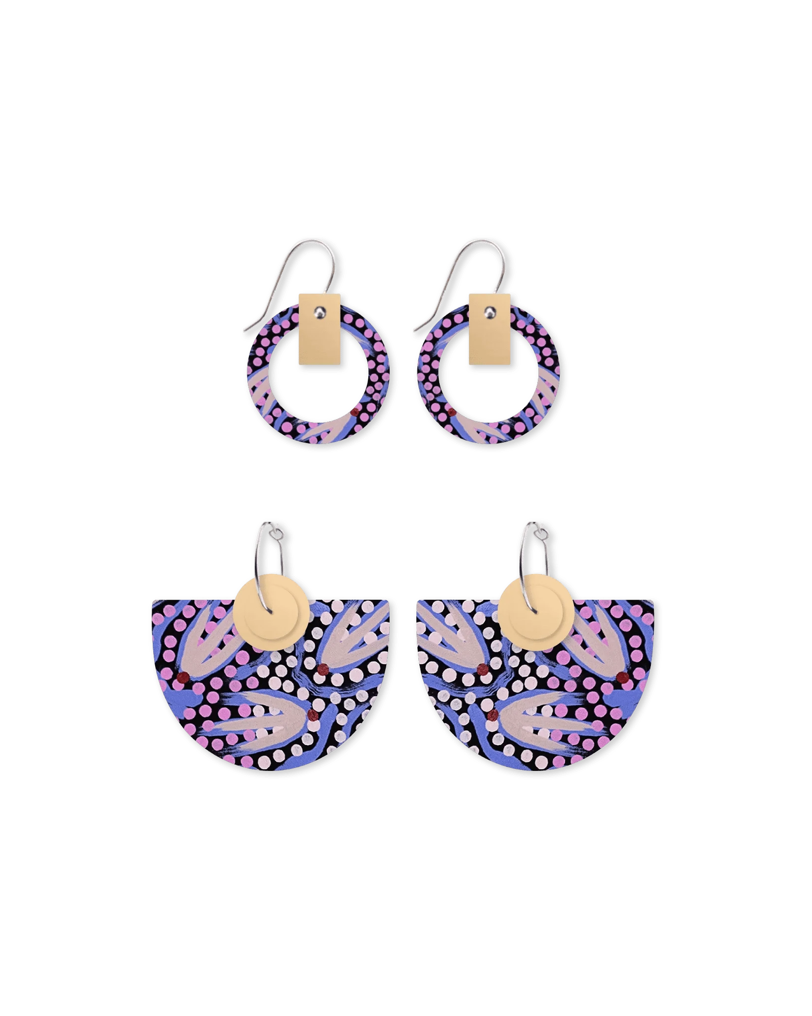Moe Moe Azeza Possum Dreamtime Bell Halo Pack Earrings Moe Moe Van Gogh Almond Blossoms Pippi Hoop Earrings Splash Swimwear EBHPDTAZ38