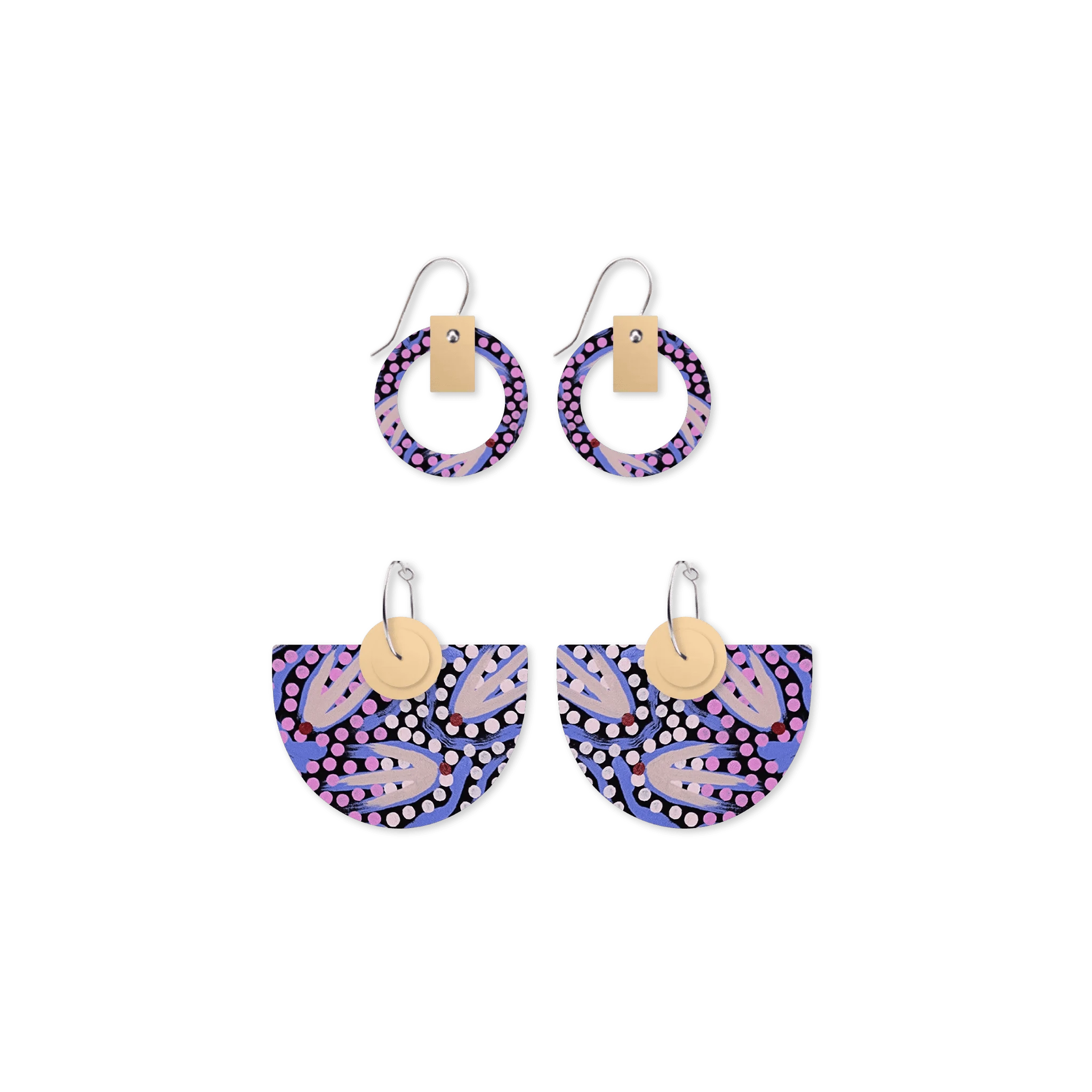 Moe Moe Azeza Possum Dreamtime Bell Halo Pack Earrings Moe Moe Van Gogh Almond Blossoms Pippi Hoop Earrings Splash Swimwear EBHPDTAZ38