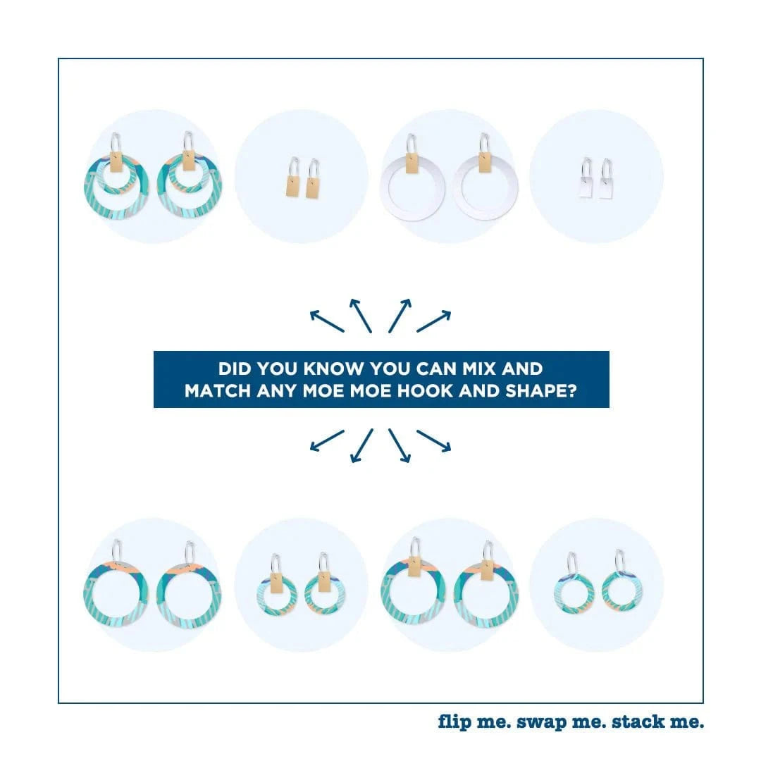 Moe Moe Murdie Morris Storytelling Double Halo Hoop Earrings Moe Moe Van Gogh Almond Blossoms Pippi Hoop Earrings Splash Swimwear EDHHSMM33