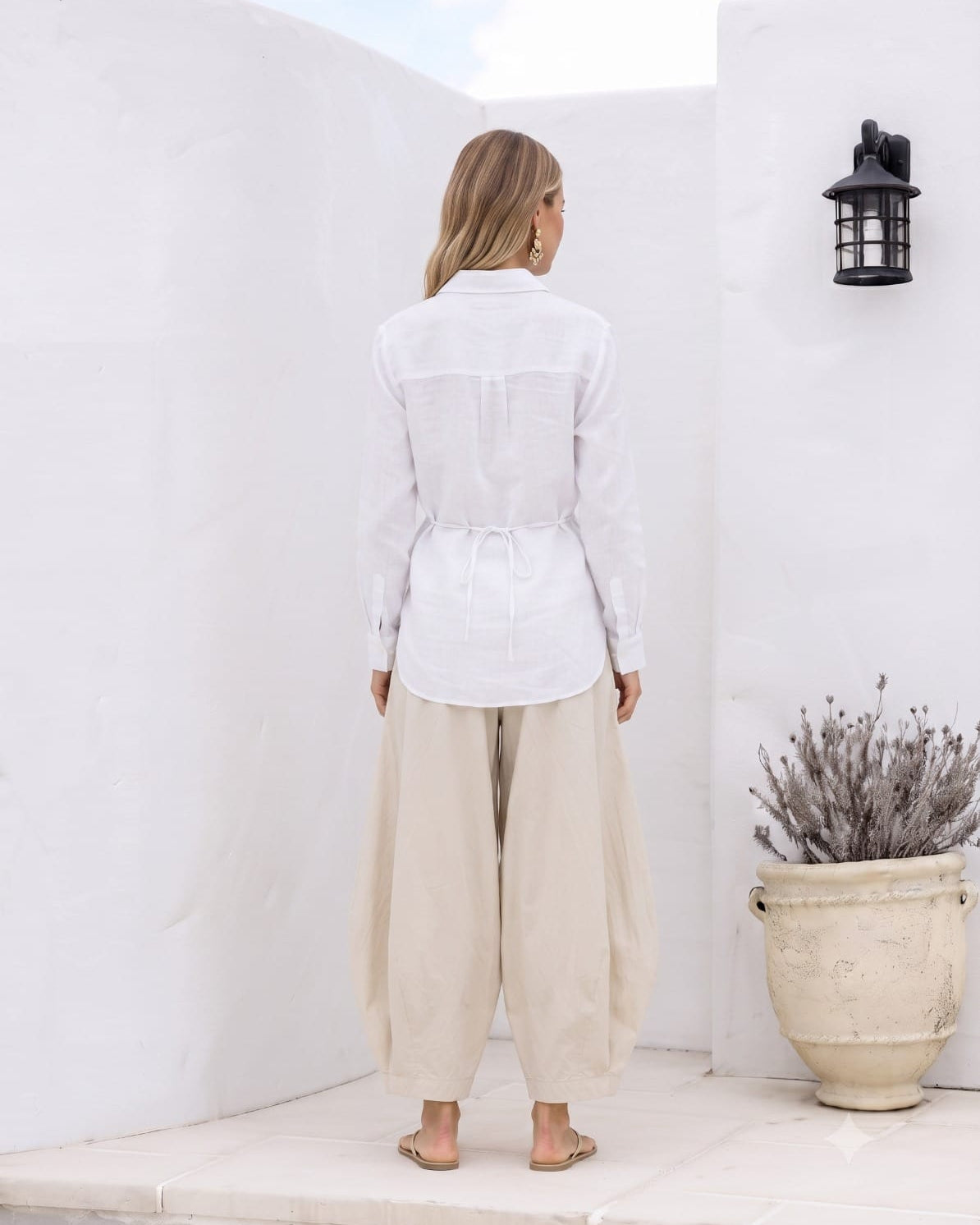 Mondara Menorca Barrel Pant - Stone Menorca Barrel Pant - Stone Splash Swimwear Pants
