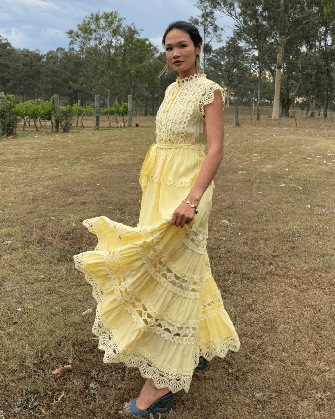 Mondara Sorrento Lace Maxi Dress - Lemon Sorrento Lace Maxi Dress - Lemon Splash Swimwear Dress