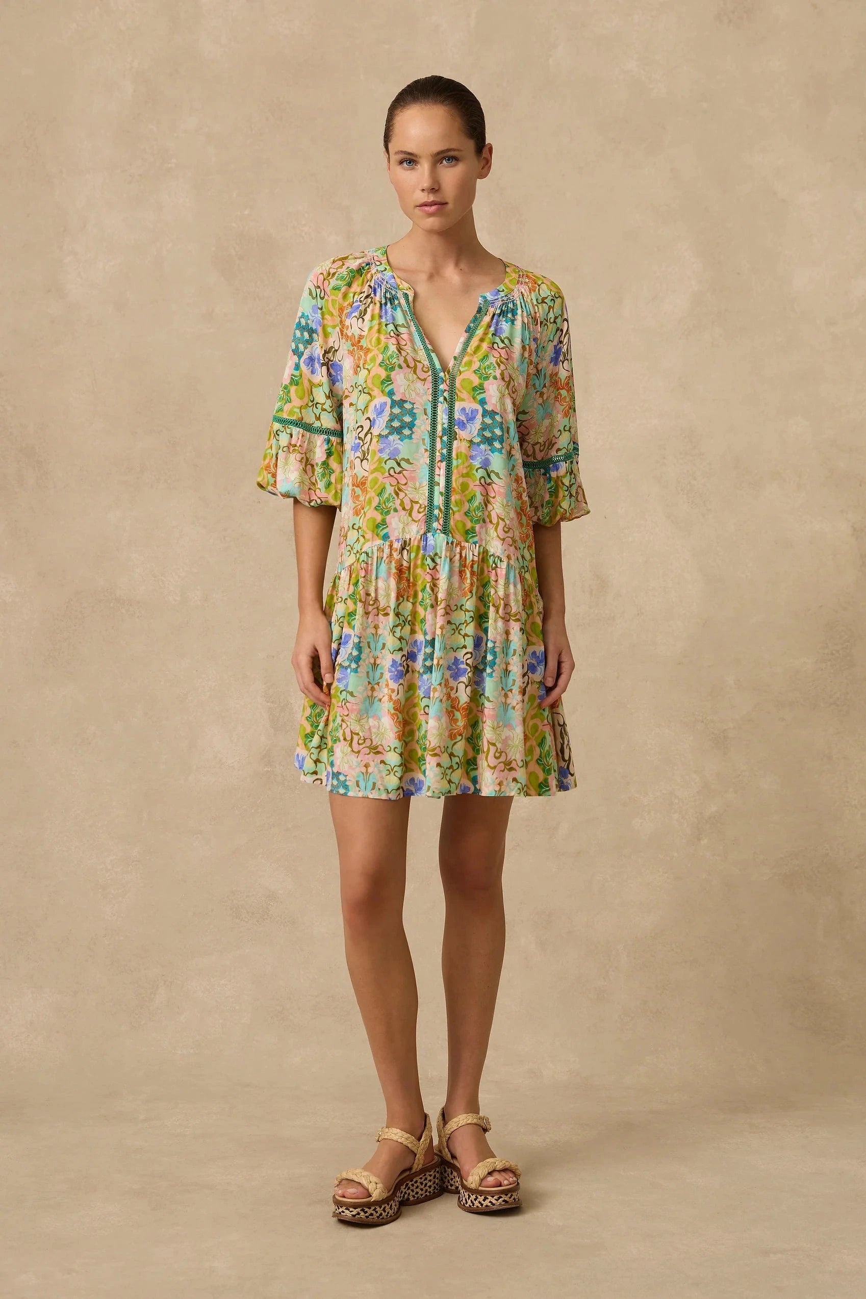 Monte & Lou Monte & Lou Ayla Mini Dress Monte & Lou Ayla Mini Dress Splash Swimwear