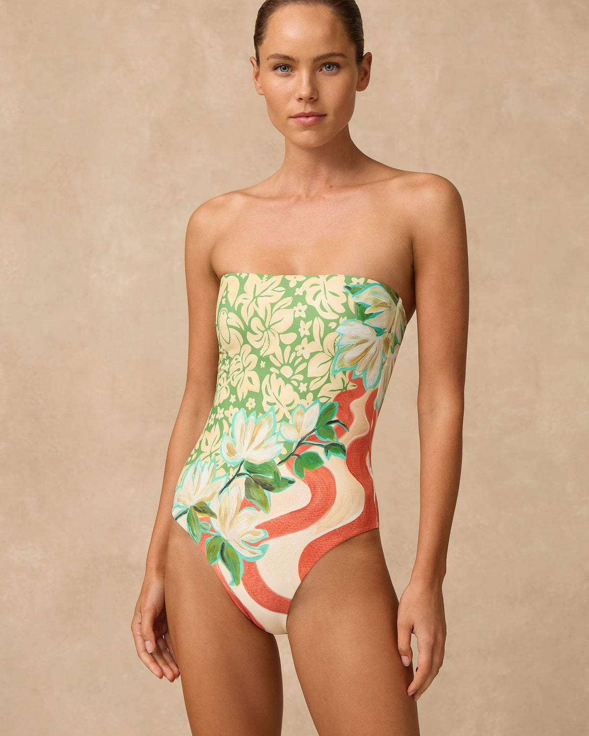 Monte & Lou Monte & Lou Costa Bandeau One Piece - Costa 1110COS-COS-08 Monte & Lou Costa Bandeau One Piece - Costa Splash Swimwear One Pieces AU8/US4 9353802095073