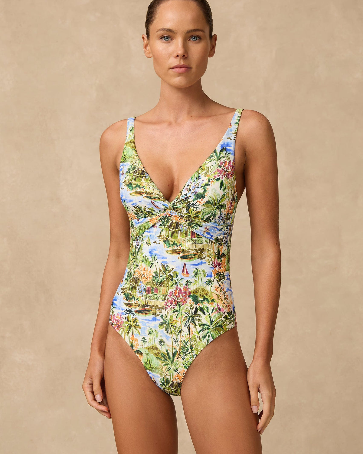 Monte & Lou Monte & Lou Costa Multi Fit Twist One Piece - Costa 1066COS-COS-12 Monte & Lou Costa Multi Fit Twist One Piece - Costa Splash Swimwear One Pieces AU12/US8 9353802095042
