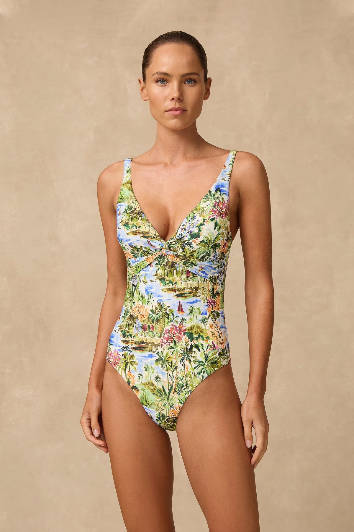 Monte & Lou Monte & Lou Costa Multi Fit Twist One Piece - Costa 1066COS-COS-12 Monte & Lou Costa Multi Fit Twist One Piece - Costa Splash Swimwear One Pieces AU12/US8 9353802095042