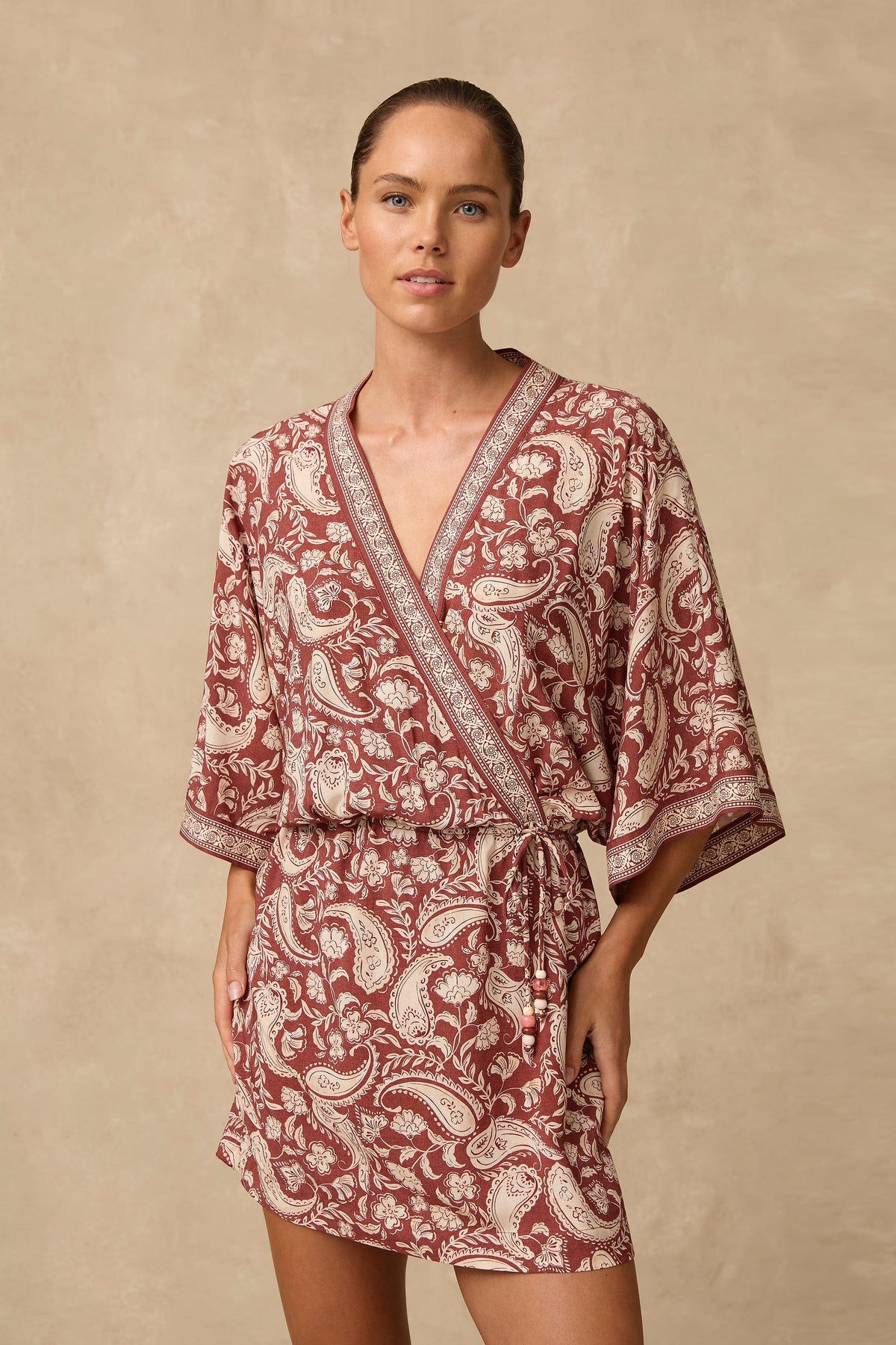 Monte & Lou Monte & Lou Luna Kimono Mini Dress - Luna Monte & Lou Luna Kimono Mini Dress - Luna | Australia Splash Swimwear Kaftans