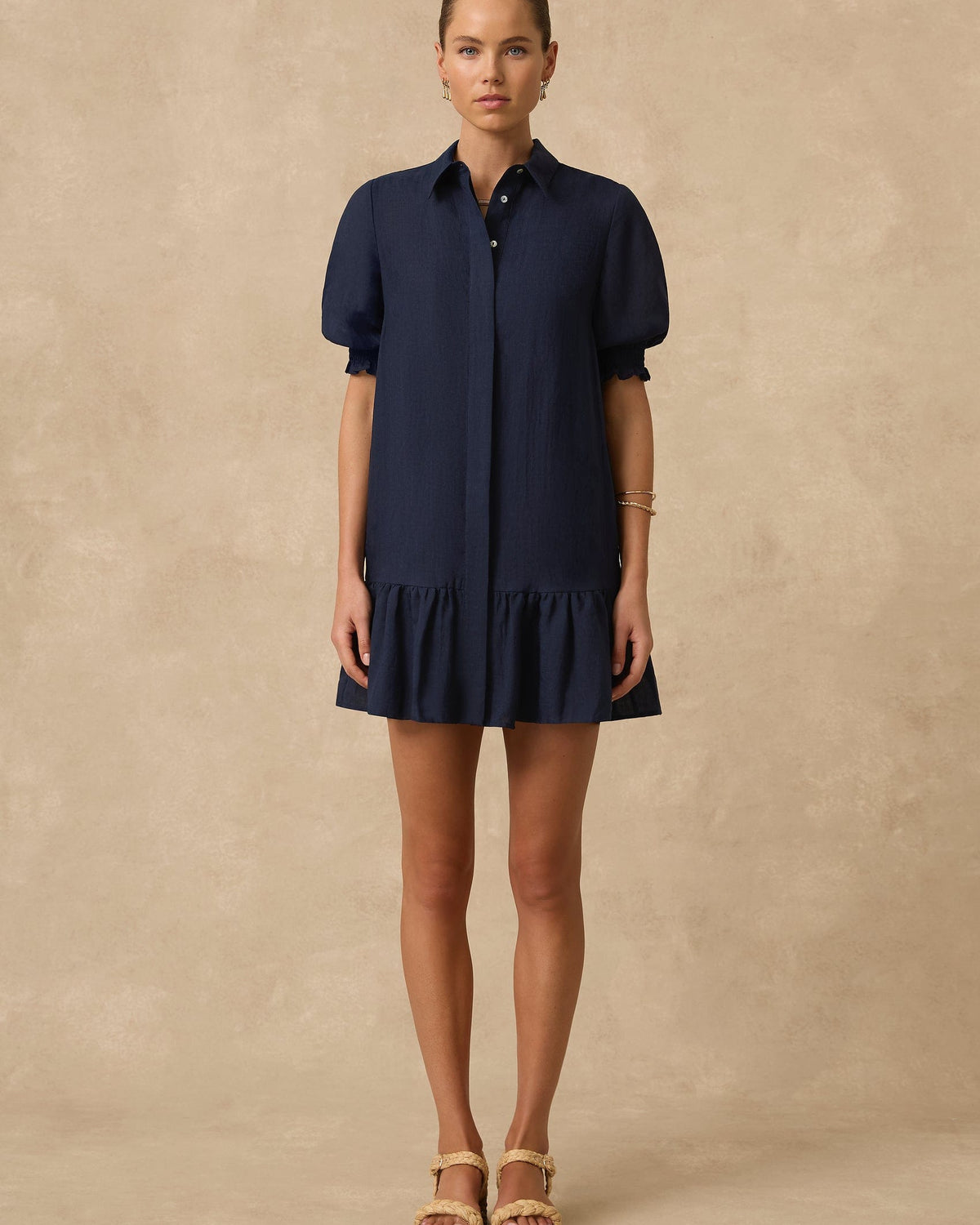 Monte & Lou Monte & Lou Separates Tiered Shirt Dress - Navy Monte & Lou Separates Tiered Shirt Dress - Navy | Australia Splash Swimwear Kaftans