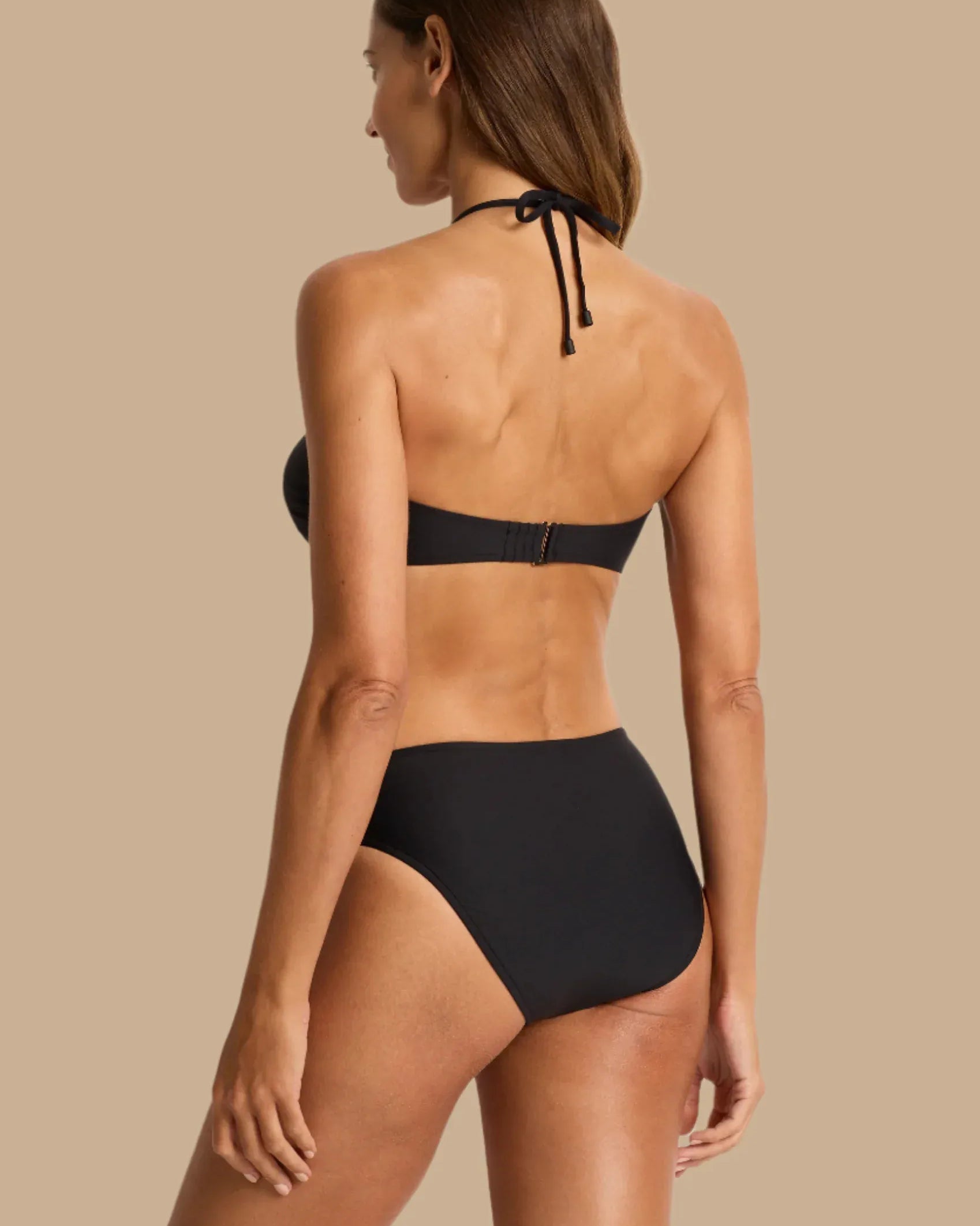 Monte & Lou Monte & Lou Up To a DD/E Coral Edge Bandeau - Black Coral Edge Bandeau | Monte & Lou Splash Swimwear Bikini Tops