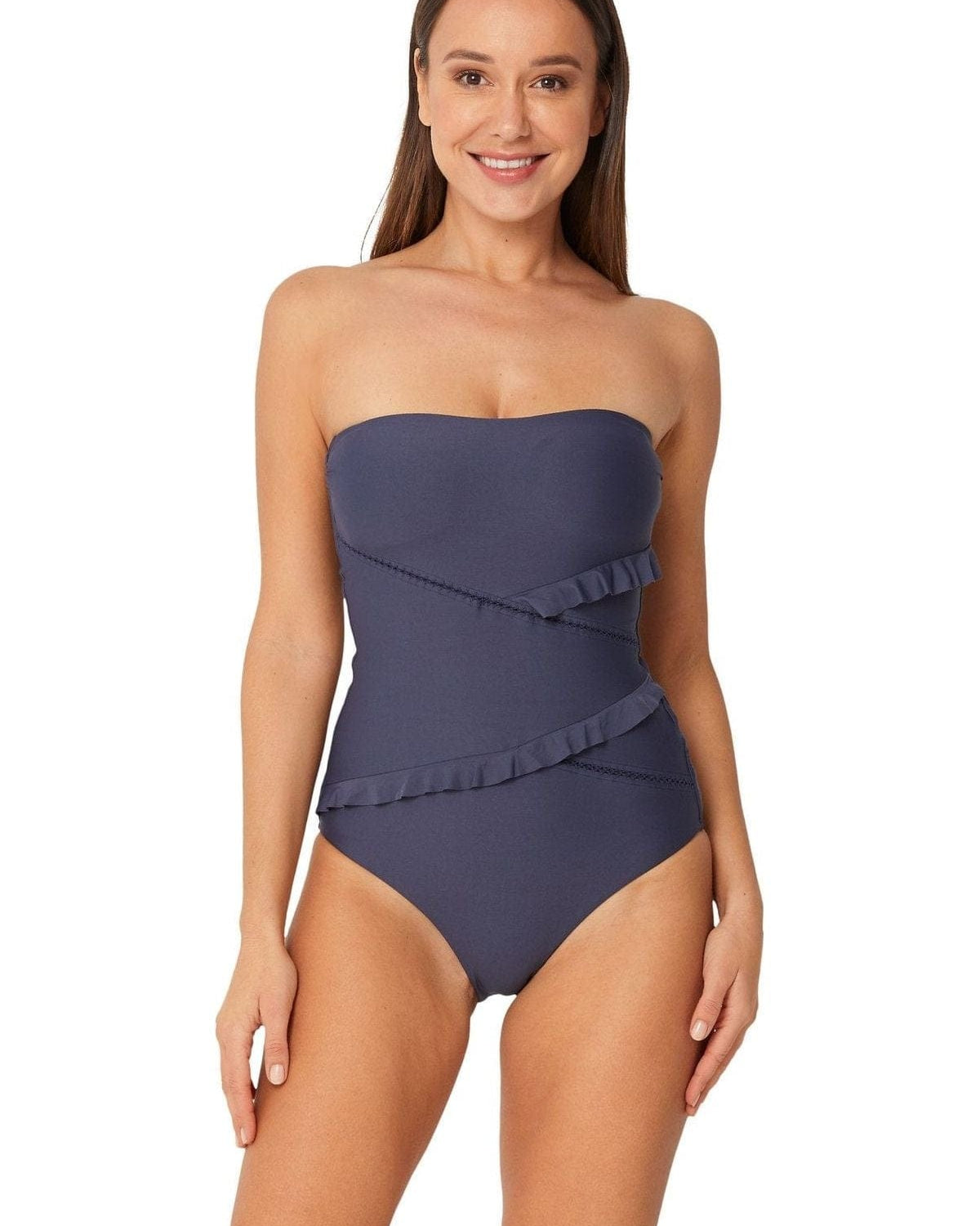 Monte & Lou Spliced Bandeau Maillot - Nightfall* Spliced Bandeau Maillot Splash Swimwear Swim Dress, Tankini & One Piece