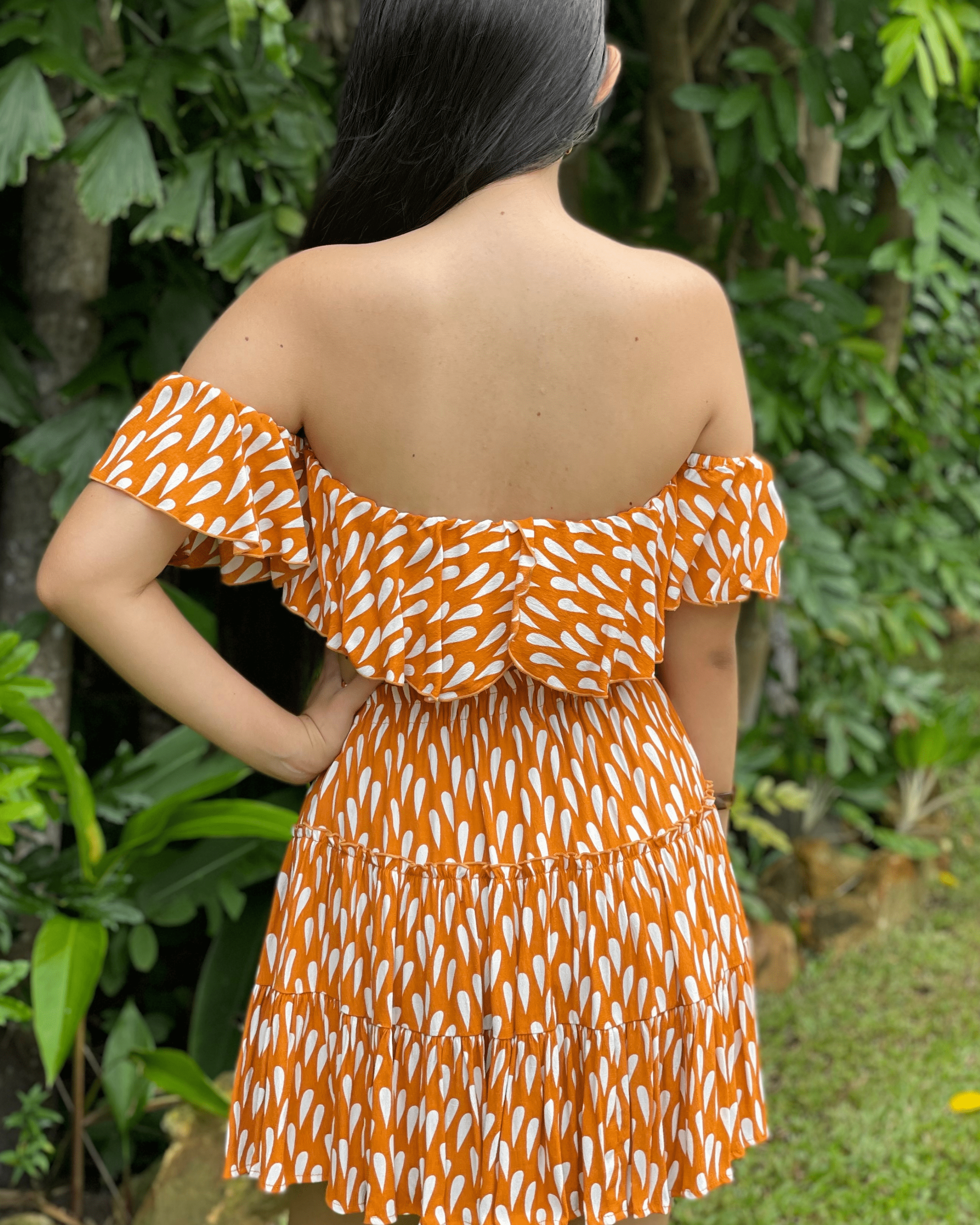 Mosey Emi Crop - Drizzling Apricot Splash Swimwear Tops