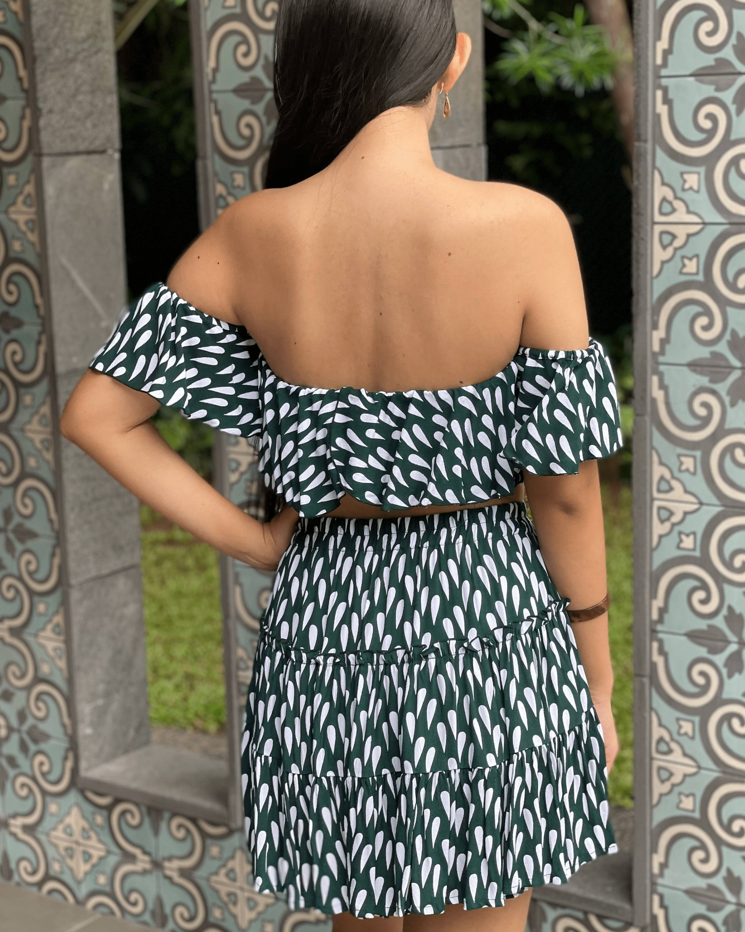 Mosey Tops Emi Crop - Drizzling Emerald