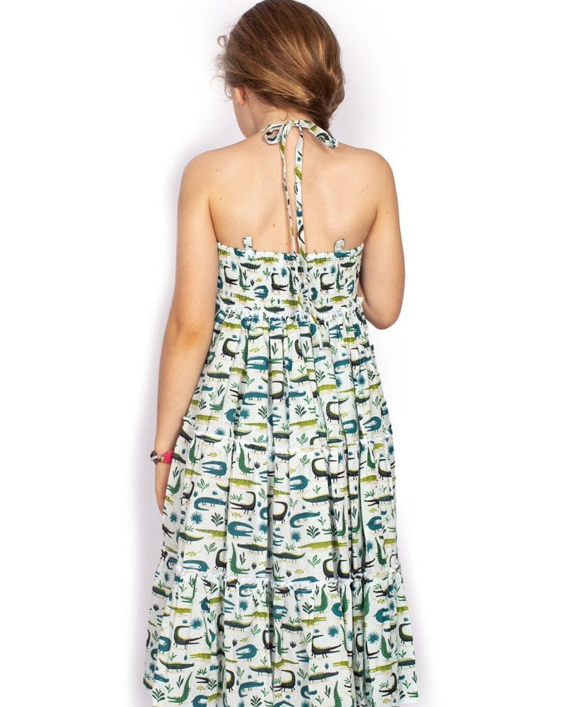 OM Designs kids Kid’s Sandra Dress – Crocodiles