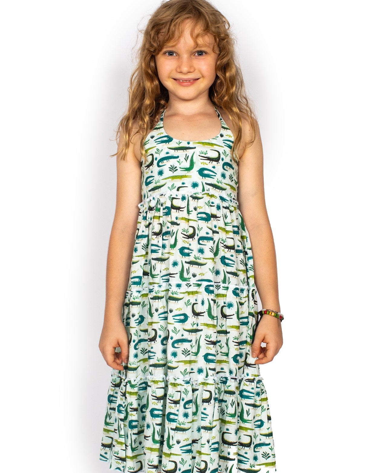 OM Designs kids Kid’s Sandra Dress – Crocodiles
