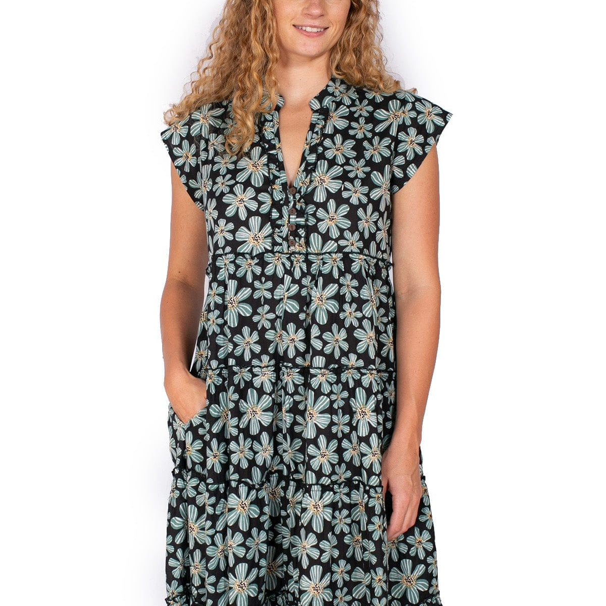 OM Designs OM Design Amore Dress - Daisy Black OM Design Amore Dress - Daisy Black Splash Swimwear Womens Clothing