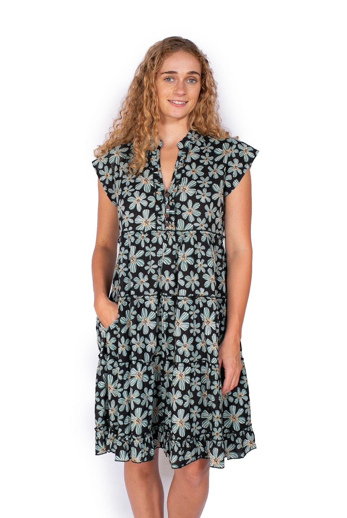 OM Designs OM Design Amore Dress - Daisy Black OM Design Amore Dress - Daisy Black Splash Swimwear Womens Clothing