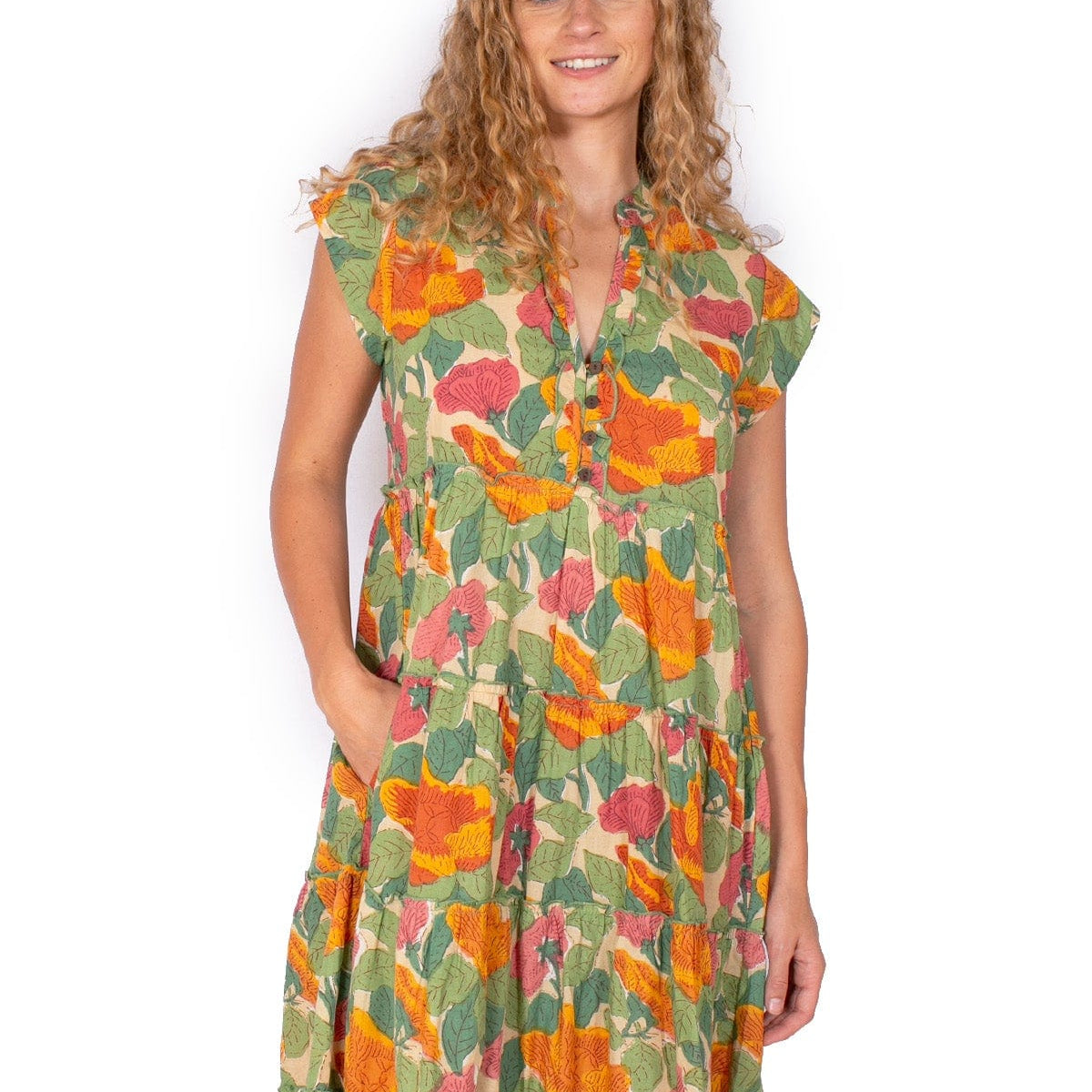 OM Designs OM Design Amore Dress - Watercolour Garden OM Design Amore Dress - Watercolour Garden Splash Swimwear Womens Clothing