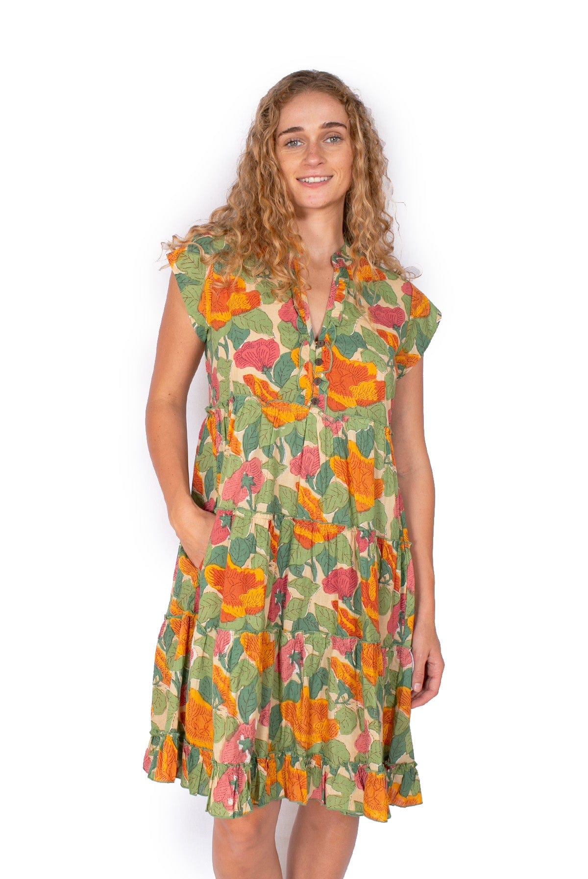 OM Designs OM Design Amore Dress - Watercolour Garden OM Design Amore Dress - Watercolour Garden Splash Swimwear Womens Clothing