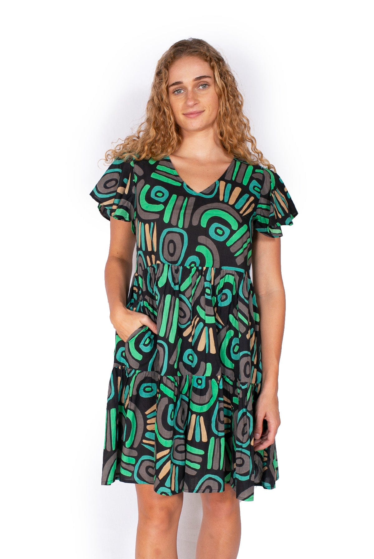 OM Designs OM Design Ava Dress - Abstract Black OM Design Ava Dress - Abstract Black Splash Swimwear Womens Clothing